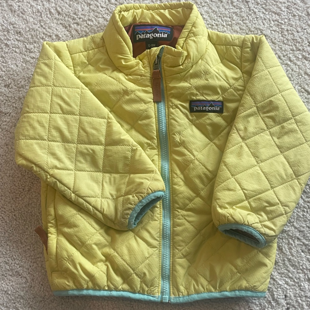Patagonia Yellow Quilted Jacket. Baby size 12-18months